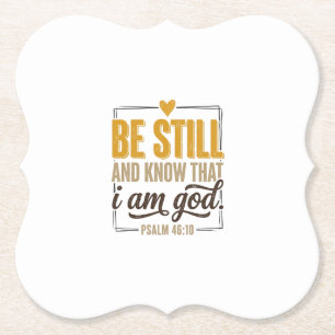 Be Still Psalm 46_10 Vintage Christian Shirt Desig Paper Coaster
