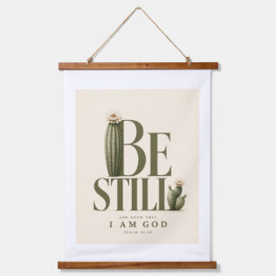 BE STILL   Psalm 46:10   Warm Cream Hanging Tapestry