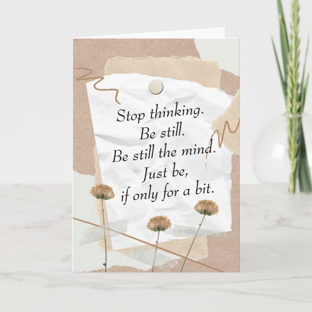 Be Still the Mind Digital Collage Card (Front)