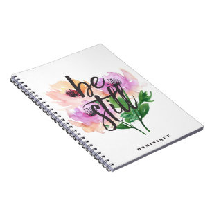 Be Still Watercolour Flowers Personalised Notebook