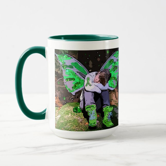 Be Stron" Lyme Disease Awareness Fairy Coffee Mug (Left)