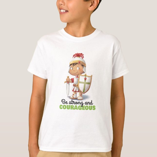Be strong and courageous Bible verse T-shirt (Front)