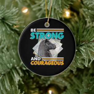 Be Strong and Courageous - Llama Ceramic Tree Decoration