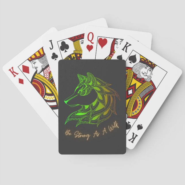 Be Strong As A Wolf  Playing Cards (Back)