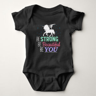 Be Strong Beautiful You - Gymnastics Unicorn Baby Bodysuit