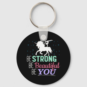 Be Strong Beautiful You - Gymnastics Unicorn Key Ring