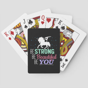 Be Strong Beautiful You - Gymnastics Unicorn Playing Cards