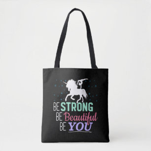 Be Strong Beautiful You - Gymnastics Unicorn Tote Bag