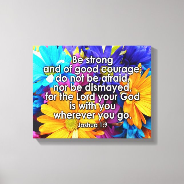 Be Strong Bible Scripture Canvas Print (Front)