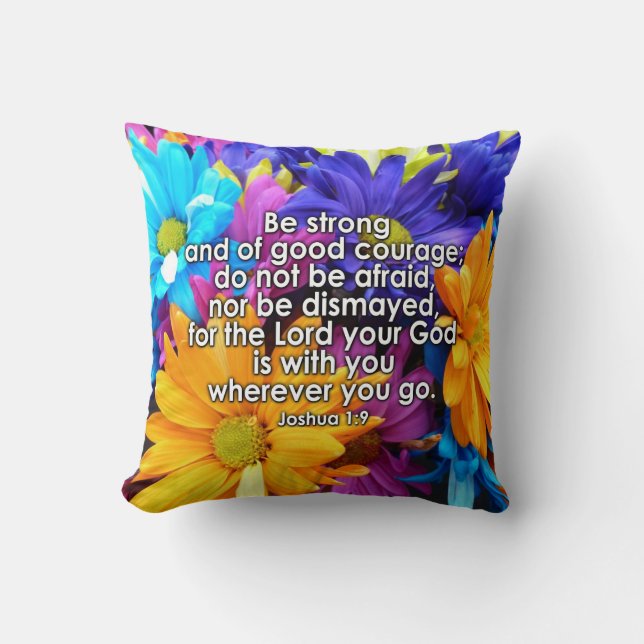 Be Strong Bible Scripture Cushion (Front)