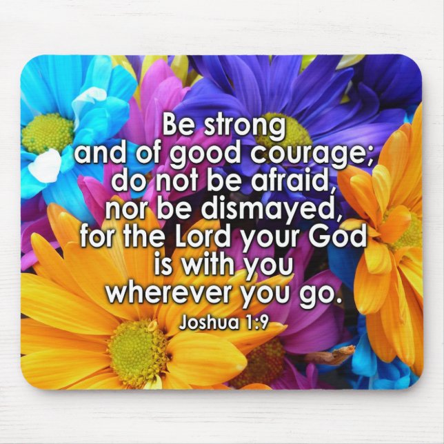Be Strong Bible Scripture Mouse Pad (Front)