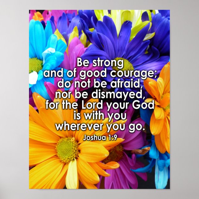 Be Strong Bible Scripture Poster (Front)