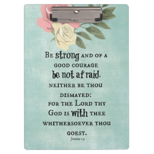 Be Strong Bible Verse Clipboard