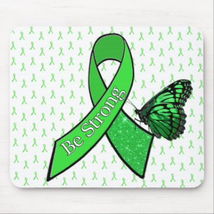 "Be Strong" Butterfly Lyme Awareness Ribbon Mouse Pad