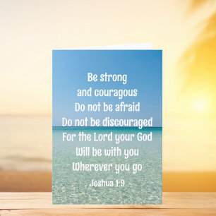 Be Strong & Courageous Beautiful Christian Beach Card