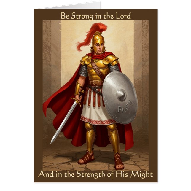 Be Strong in the Lord: Encouraging Greeting Card (Front)