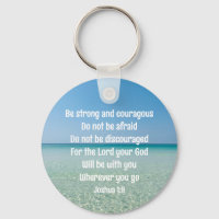 Be Strong Inspirational Bible Verse Beach
