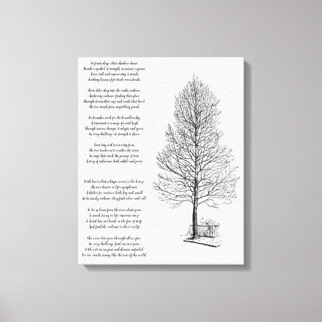 Be Strong Like  tree art and Poem  Canvas Print (Front)