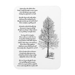 Be Strong Like  tree art and Poem  Magnet
