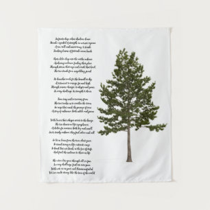 Be Strong Like  tree art and Poem  Tapestry