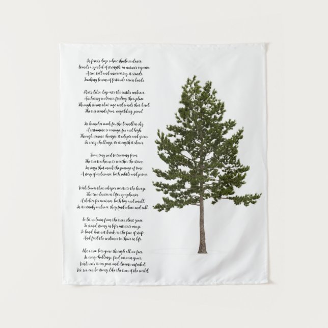 Be Strong Like  tree art and Poem  Tapestry (Front)