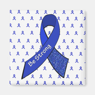 Be Strong Magnet with Blue Awareness Ribbons