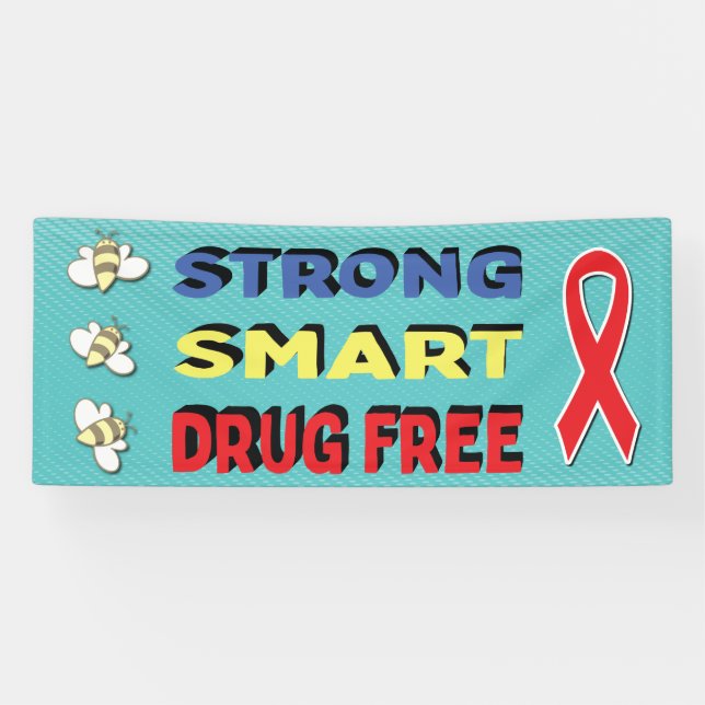 Be Strong Smart Drug Free Red Ribbon Week Banner (Horizontal)