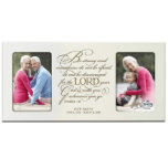 Be Strong Sweet Ivory Memorial Picture Frame<br><div class="desc">This touching memorial frame honours loved ones who are no longer with us. It comes laser engraved to your specifications and also includes a sentimental verse. The verse reads: "Be strong and courageous, do not be afraid; do not be discouraged for the Lord your God is with you wherever you...</div>