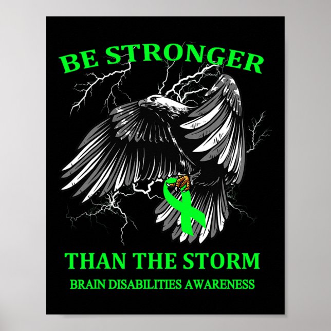 Be Stronger Than The Storm Brain Disabilities  Poster (Front)