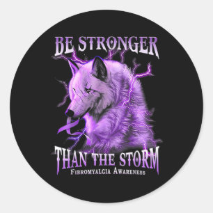 Be Stronger Than The Storm Fibromyalgia Awareness  Classic Round Sticker