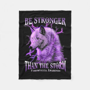 Be Stronger Than The Storm Fibromyalgia Awareness  Fleece Blanket
