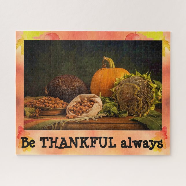 BE THANKFUL ALWAYS Cute Fall Jigsaw Puzzle (Horizontal)