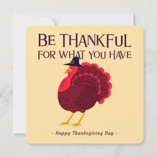 Be Thankful – Happy Thanksgiving Day Greeting Card