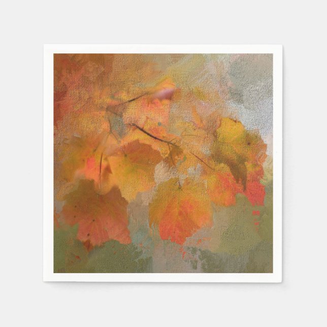 Be Thankful Thanksgiving Leaves Display Napkin (Front)