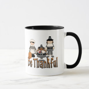 be thankful thanksgiving pilgrims mug
