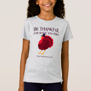 Be Thankful – Thanksgiving Turkey Kids Shirt