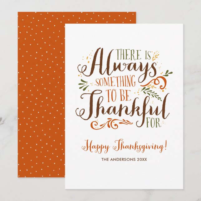 Be Thankful Whimsical Happy Thanksgiving Holiday Card (Front/Back)