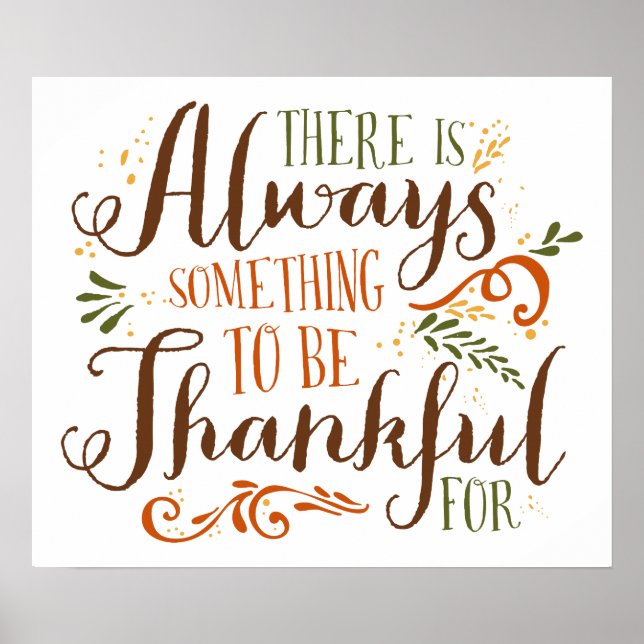 Be Thankful Whimsical Script | Thanksgiving Poster (Front)