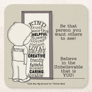 Be That Person Square Paper Coaster