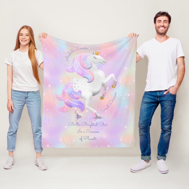 Be the Brightest Star Magical Unicorn Princess Fle Fleece Blanket (In Situ)