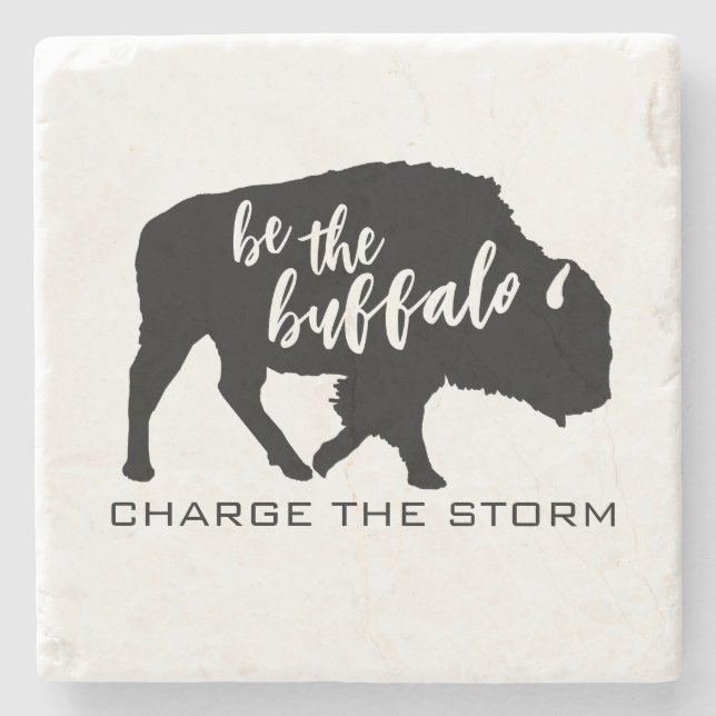 Be the Buffalo Silhouette Stone Coaster (Front)