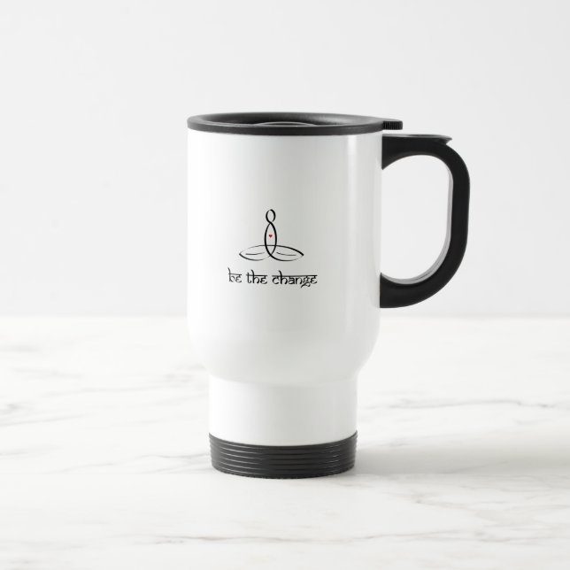 Be The Change - Black Sanskrit style Travel Mug (Right)