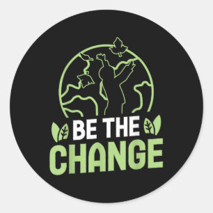 Be The Change Environmental Protection Accessoires Classic Round Sticker