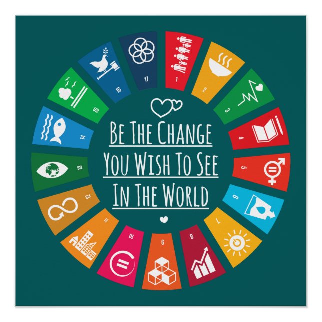 Be The Change Motivational Inspiring Change Poster (Front)