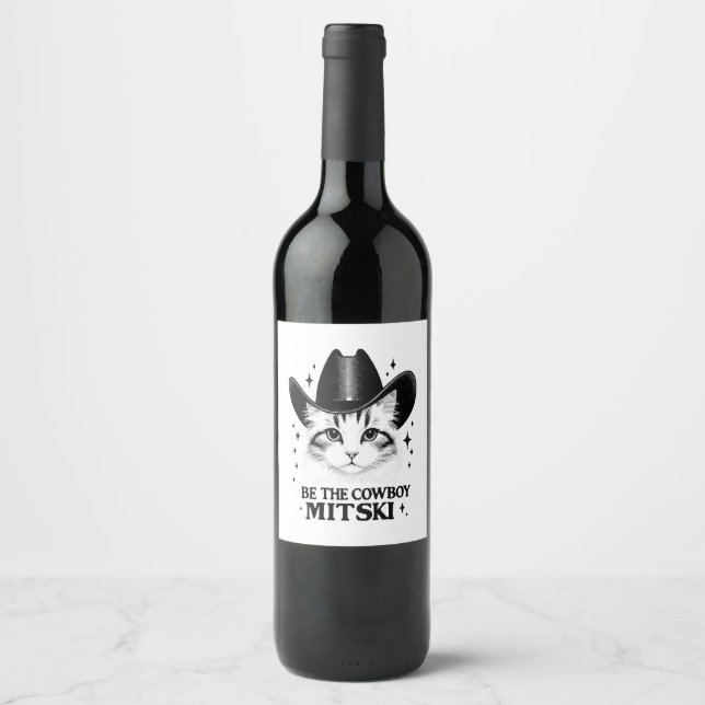 Be the cowboy Mitski Wine Label (Front)