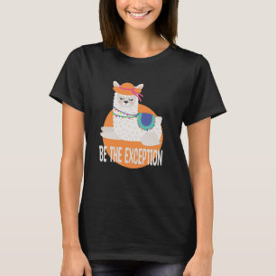 Be The Exception Kawaii Funny Llama White & Orange T-Shirt