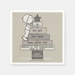 Be the Gift-Christmas Tree (Tan) Napkin