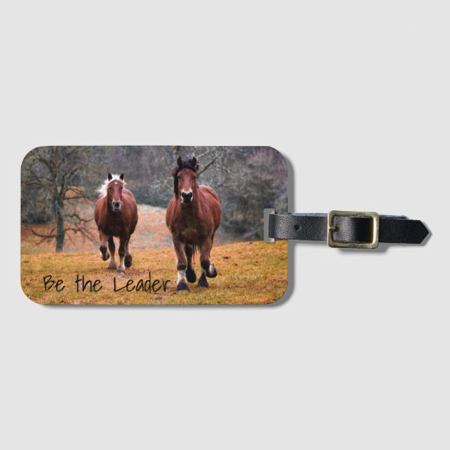 Be the Leader Horses Racing Luggage Tag (Front Horizontal)