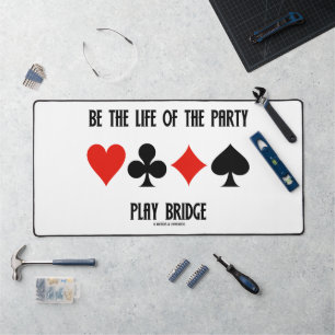 Be The Life Of The Party Play Bridge Card Suits Desk Mat