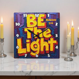 Be the Light Artwork Square Wall Clock